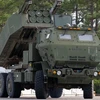  Xe phóng đạn HIMARS Mỹ triển khai diễn tập ở bang Florida hồi đầu tháng 5. (Ảnh: USAF.)