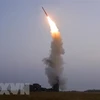 Triều Tiên phóng thử tên lửa phòng không mới của Học viện Khoa học quốc phòng, ngày 30/9/2021. (Ảnh: KCNA/TTXVN) 