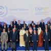 Các đại biểu chụp ảnh chung tại Hội nghị lần thứ 27 Các bên tham gia Công ước khung của Liên hợp quốc về biến đổi khí hậu (COP27) ở Sharm El-Sheikh, Ai Cập ngày 7/11/2022. (Ảnh: THX/TTXVN) 