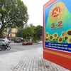 Pano cổ động kỷ niệm 93 năm Ngày thành lập Đảng Cộng sản Việt Nam. (Ảnh: Hoàng Hiếu/TTXVN) 