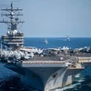 Tàu sân bay chạy bằng năng lượng hạt nhân USS Ronald Reagan của Mỹ tham gia cuộc tập trận Mỹ-Hàn trên vùng biển phía Đông Hàn Quốc, ngày 29/9/2022. (Ảnh: AFP/TTXVN) 