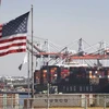 Hàng hóa Trung Quốc xếp tại cảng Long Beach, bang California, Mỹ ngày 14/9/2019. (Ảnh: AFP/TTXVN)