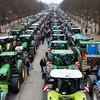 Hàng chục máy kéo đến Berlin trước cuộc biểu tình của nông dân. (Ảnh: Reuters) 