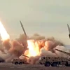 Lực lượng Vệ binh Cách mạng Iran tập trận bắn tên lửa đạn đạo hồi tháng 4-2023. (Ảnh: THE DRIVE)