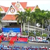 Hoạt động vận động tranh cử tại trụ sở Đảng bộ CPP Thủ đô Phnom Penh trong ngày đầu của chiến dịch vận động tranh cử Thượng viện Campuchia khóa 5 (10/2/2024). (Ảnh: TTXVN phát)