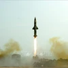 Một vụ thử tên lửa tại bãi biển Chandipur thuộc huyện Balasore, bang Odisha, Ấn Độ. (Ảnh tư liệu: AFP/TTXVN) 