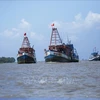 Tàu cá neo đậu trên vùng biển huyện An Biên, tỉnh Kiên Giang. (Ảnh tư liệu: Hồng Đạt/TTXVN))