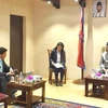 Đại sứ Nguyễn Thanh Hải chào xã giao Phó Tổng thống Nepal Ram Sahaya Yadav. (Ảnh: Đại sứ quán Việt Nam tại Ấn Độ)
