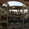 Tòa nhà bị phá hủy do xung đột Hamas-Israel tại thành phố Rafah, Dải Gaza, ngày 3/5/2024. (Ảnh: THX/TTXVN)