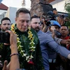 Ông Elon Musk - Giám đốc điều hành công ty vũ trụ tư nhân SpaceX - đã đáp chuyến bay riêng đến đảo Bali của Indonesia. (Nguồn: Reuters)