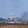 Khói bốc lên sau cuộc không kích trong xung đột Hamas-Israel tại Dải Gaza ngày 16/5/2024. (Ảnh: THX/TTXVN)