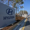 Biểu tượng Hyundai tại một nhà máy của hãng ở Asan, phía nam thủ đô Seoul, Hàn Quốc. (Ảnh minh họa: AFP/TTXVN) 