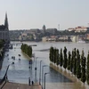 Mực nước sông Danube đoạn qua thủ đô Budapest, Hungary dâng cao sau bão Boris ngày 19/9/2024. (Ảnh: THX/TTXVN)