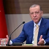 Tổng thống Thổ Nhĩ Kỳ Recep Tayyip Erdogan phát biểu với báo giới tại Istanbul. (Ảnh: THX/TTXVN) 