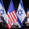 (Tư liệu) Tổng thống Mỹ Joe Biden (trái) trong cuộc gặp Thủ tướng Israel Benjamin Netanyahu tại Tel Aviv ngày 18/10/2023. (Ảnh: AFP/TTXVN)