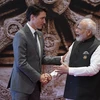 Thủ tướng Ấn Độ Narenda Modi gặp gỡ người đồng cấp Justin Trudeau tại New Delhi (Ảnh: AP)