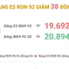 Giá xăng E5 RON 92 giảm 38 đồng/lít