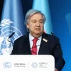 Tổng thư ký LHQ Antonio Guterres phát biểu tại Hội nghị lần thứ 29 Các bên tham gia Công ước khung của Liên hợp quốc về Biến đổi khí hậu (COP29) ở Baku (Azerbaijan). (Ảnh: Kyodo/TTXVN)