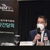Chủ tịch KAIDA Rene Koneberg trả lời các câu hỏi từ các phóng viên trong cuộc họp báo tại khách sạn Hilton ở Seoul (Hàn Quốc), ngày 6/7/2021. (Nguồn: koreaherald.com)