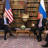 Tại hội nghị thượng đỉnh ở Geneva hồi tháng Sáu, Tổng thống Nga Vladimir Putin (ngồi bên phải) và người đồng cấp Mỹ Joe Biden đã nhất trí tái khởi động tiến trình đối thoại về ổn định chiến lược, làm giảm nguy cơ chiến tranh hạt nhân. (Nguồn: armscontrol.