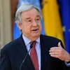 Tổng Thư ký Liên hợp quốc Antonio Guterres phát biểu tại Madrid (Tây Ban Nha). (Ảnh: AFP/TTXVNN)