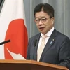 Chánh Văn phòng Nội các Nhật Bản Katsunobu Kato tại cuộc họp báo ở Tokyo. (Ảnh: Kyodo/TTXVN)