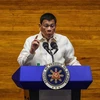 Tổng thống Philippines Rodrigo Duterte phát biểu trước Quốc hội tại thủ đô Manila, ngày 26/7/2021. (Ảnh: AFP/TTXVN)