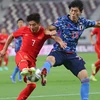 Các cầu thủ Nhật Bản (áo xanh) trong trận đấu gặp đội tuyển Trung Quốc ở vòng loại World Cup khu vực châu Á. (Nguồn: the-afc.com)