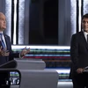 Thủ tướng Canada Justin Trudeau (phải) và Lãnh đạo đảng Bảo thủ Erin O'Toole tại cuộc tranh luận trực tiếp tại Quebec, ngày 8/9/2021. (Ảnh: AFP/TTXVN)