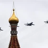 Máy bay chiến đấu Su-35S tại lễ duyệt binh kỷ niệm Ngày Chiến thắng ở Moskva (Nga), ngày 9/5/2021. (Ảnh: AFP/TTXVN)