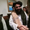 Quyền Ngoại trưởng của chính phủ lâm thời mới thành lập tại Afghanistan Amir Khan Muttaqi (giữa) tại một cuộc họp báo ở Kabul, ngày 14/9/2021. (Ảnh: AFP/ TTXVN)