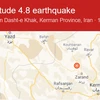 Vị trí khu vực xảy ra trận động đất. (Nguồn: earthquake.usgs.gov)