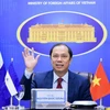 Thứ trưởng Bộ Ngoại giao Nguyễn Quốc Dũng đồng chủ trì phiên tham khảo chính trị. (Ảnh: TTXVN)
