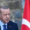 Tổng thống Thổ Nhĩ Kỳ Tayyip Erdogan tại một cuộc họp báo ở Istanbul ngày 16/10/2021. (Ảnh: AFP/TTXVN)