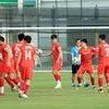 Các cầu thủ đội tuyển Việt Nam trên sân tập. (Nguồn: VFF)