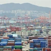 Cảng hàng hóa ở Busan (Hàn Quốc). (Ảnh: AFP/TTXVN)