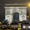 Khải Hoàn Môn trên đại lộ Champs-Élysées ở thủ đô Paris (Pháp) trong dịp Năm mới 2022. (Ảnh : Thu Hà/TTXVN)