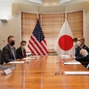Ngoại trưởng Mỹ Antony Blinken (trái) trong cuộc gặp với Ngoại trưởng Nhật Bản Yoshimasa Hayashi tại Melbourne (Australia), ngày 11/2/2022. (Ảnh: AFP/TTXVN)