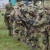 Quân nhân Ukraine tham gia cuộc tập trận với các quốc gia thành viên NATO tại Lviv (Ukraine), ngày 24/9/2021. (Ảnh: AFP/TTXVN)