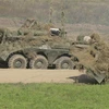 Lực lượng thiết giáp tham gia cuộc tập trận chung Nga-Belarus mang tên "Zapad-2021," hồi tháng Chín năm ngoái. (Ảnh: Trần Hiếu/TTXVN)