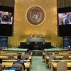 Đại sứ Đặng Hoàng Giang phát biểu tại phiên thảo luận của Đại Hội đồng Liên hợp quốc về việc bảo vệ hành tinh, ngày 3/3/2022. (Ảnh: Khắc Hiếu/TTXVN)