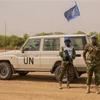 Binh sỹ thuộc UNMISS tuần tra tại Leer (Nam Sudan), ngày 7/3/2018. (Ảnh: AFP/TTXVN)