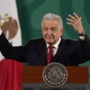Tổng thống Mexico Andres Manuel Lopez Obrador trong cuộc họp báo tại Mexico City, ngày 8/10/2021. (Ảnh: AFP/TTXVN)