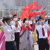 Thanh niên Triều Tiên tham gia các hoạt động kỷ niệm 109 năm ngày sinh cố Chủ tịch Kim Nhật Thành tại Bình Nhưỡng, ngày 15/4/2021. Ảnh: YONHAP/TTXVN