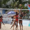 Trận bóng chuyền bãi biển nữ giữa Việt Nam và Philippines, ngày 18/5/2022. (Ảnh: Công Đạt/TTXVN)