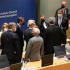 Các nhà lãnh đạo EU tại Hội nghị thượng đỉnh bất thường về tình hình Ukraine ở Brussels (Bỉ), ngày 24/2/2022. (Ảnh: THX/TTXVN)