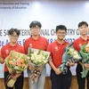 Bốn học sinh Việt Nam đạt huy chương Vàng Olympic Hóa học quốc tế năm 2022. (Ảnh: TTXVN phát)
