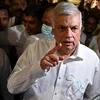 Tổng thống Sri Lanka Ranil Wickremesinghe phát biểu với báo giới tại Colombo ngày 20/7/2022. (Ảnh: AFP/TTXVN)