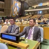 Đại sứ Đặng Hoàng Giang, Trưởng Phái đoàn Thường trực Việt Nam tại Liên hợp quốc (phải), tại một phiên họp Đại hội đồng Liên hợp quốc. (Ảnh: TTXVN)