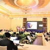 Quang cảnh Hội nghị Bộ trưởng kinh tế ASEAN-EU trong khuôn khổ AEM-54, sáng 18/9/2022. (Huỳnh Thảo/TTXVN)